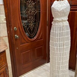 White Tiered Maxi Dress